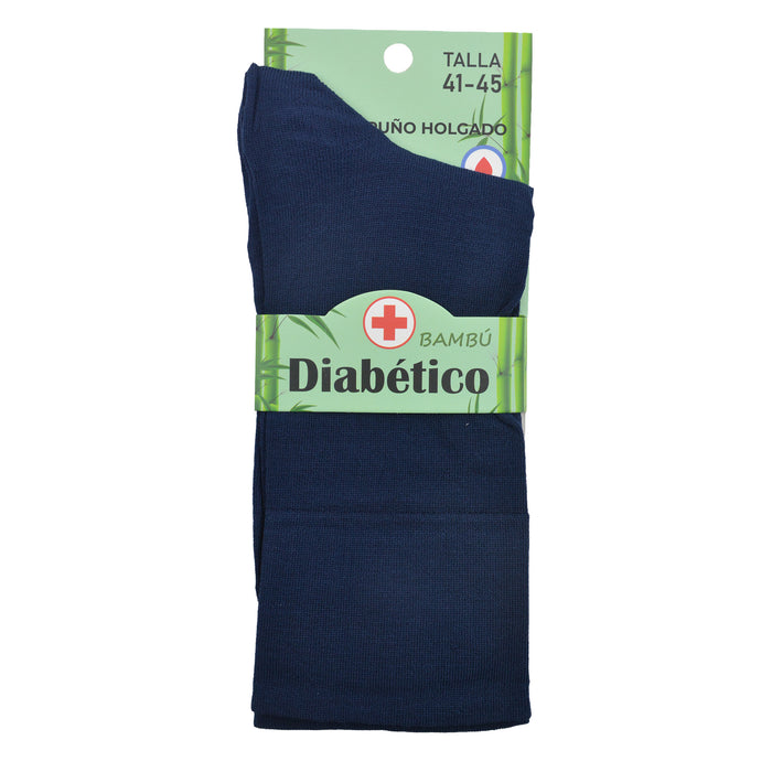 Calcetín Especial Largo para Diabéticos Bambú Azul 41-45