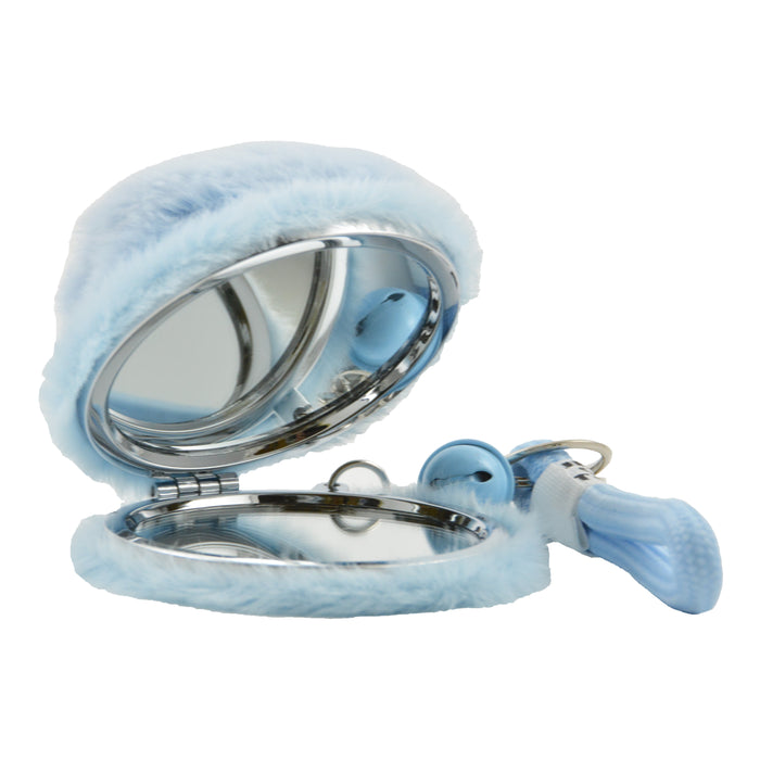 Espejo de Cartera Peludo Gato Azul