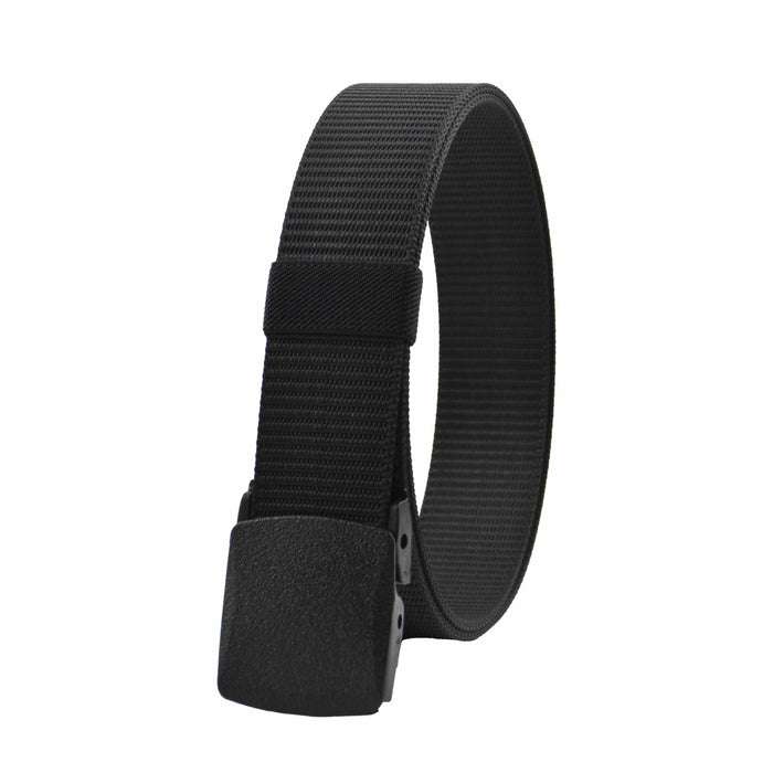 Cinturón Hombre Nailon Negra Hebilla Cuadrada