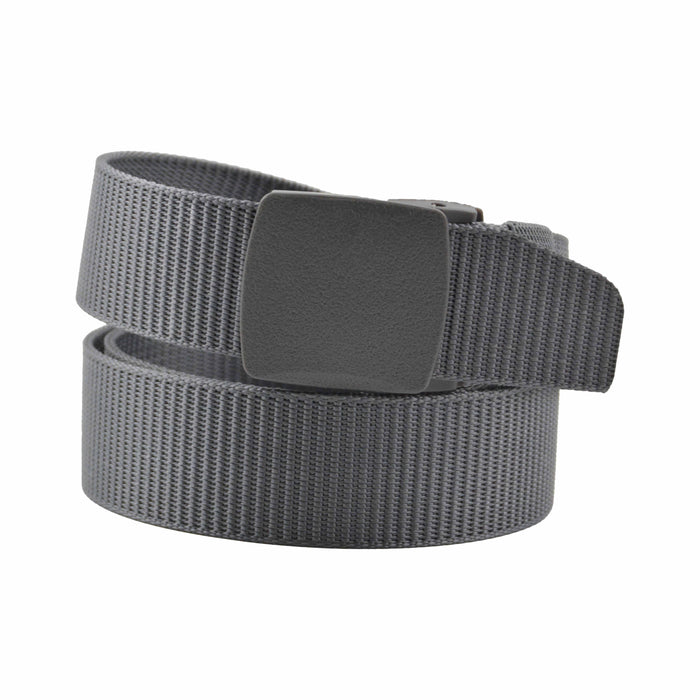 Cinturón Hombre Nailon Gris Hebilla Cuadrada