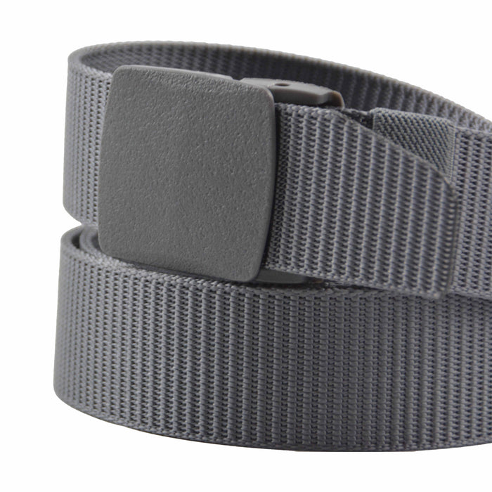 Cinturón Hombre Nailon Gris Hebilla Cuadrada