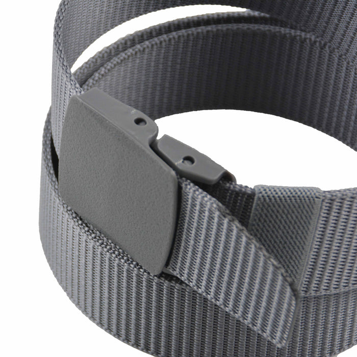 Cinturón Hombre Nailon Gris Hebilla Cuadrada