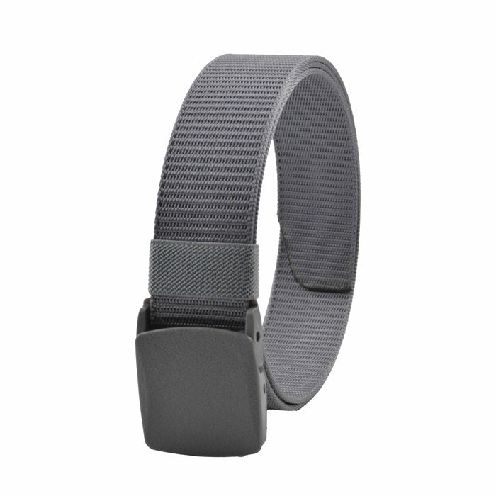 Cinturón Hombre Nailon Gris Hebilla Cuadrada