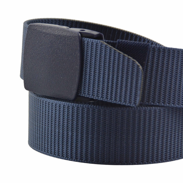 Cinturón Hombre Nailon Azul Hebilla Cuadrada
