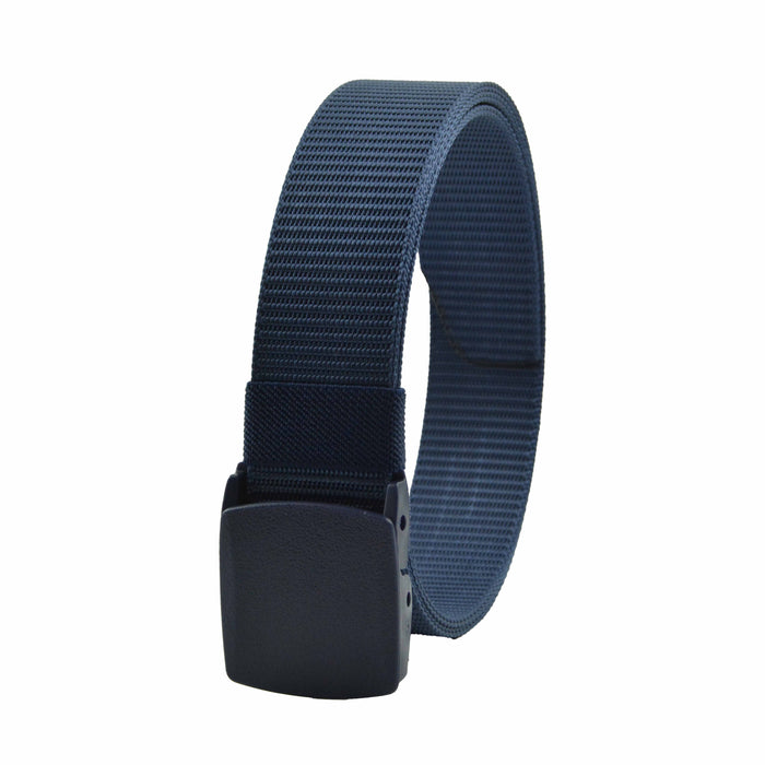 Cinturón Hombre Nailon Azul Hebilla Cuadrada