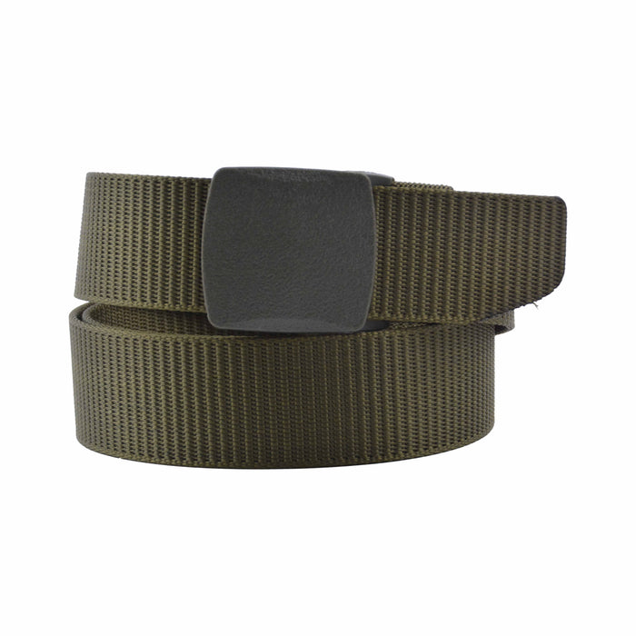 Cinturón Hombre Nailon Verde Hebilla Cuadrada