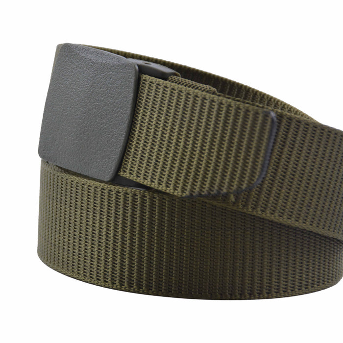 Cinturón Hombre Nailon Verde Hebilla Cuadrada