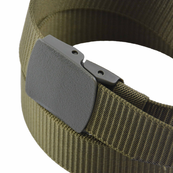 Cinturón Hombre Nailon Verde Hebilla Cuadrada