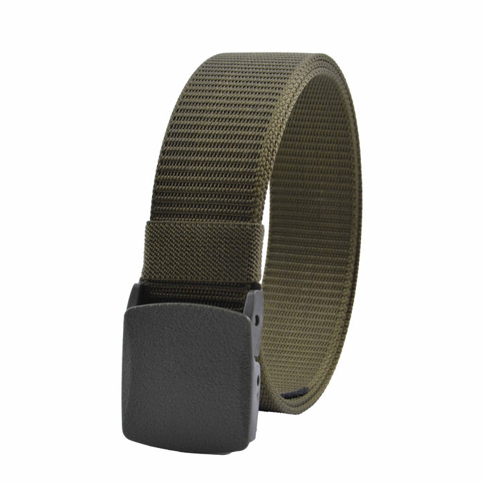 Cinturón Hombre Nailon Verde Hebilla Cuadrada
