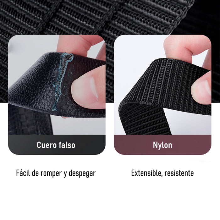 Cinturón Hombre Nailon Gris Hebilla Cuadrada