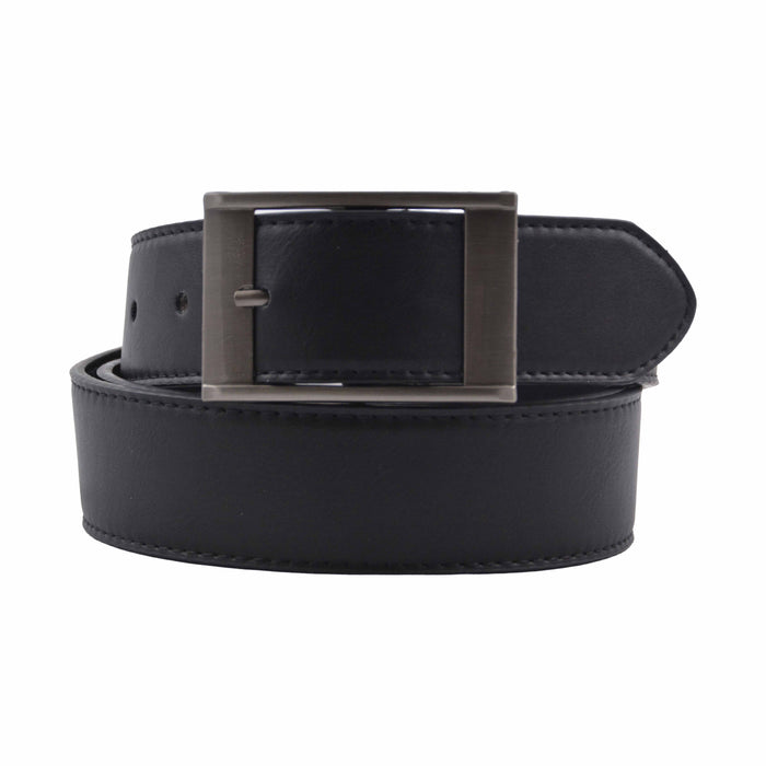 Cinturón Hombre Negro Hebilla Rectangular