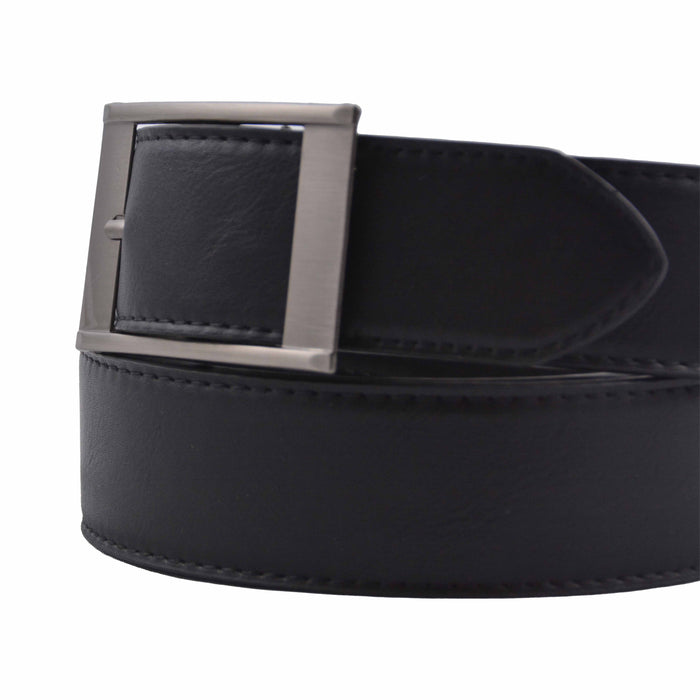 Cinturón Hombre Negro Hebilla Rectangular
