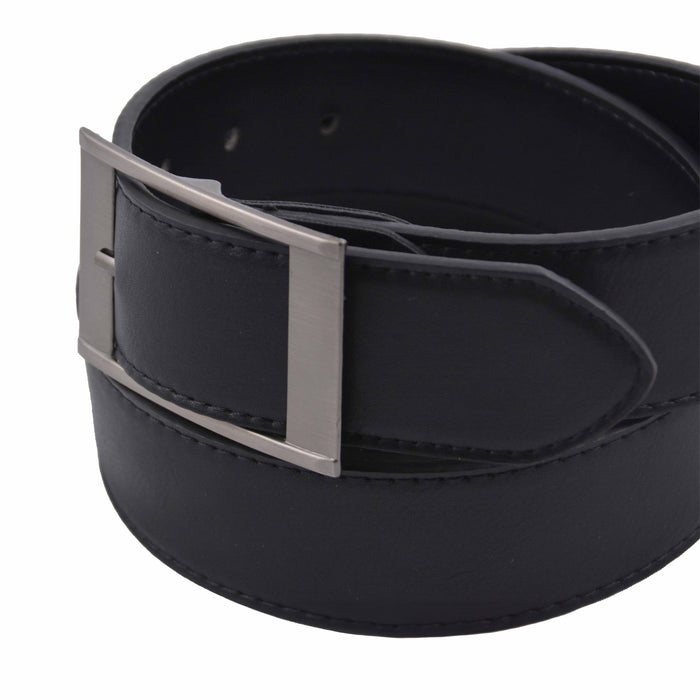 Cinturón Hombre Negro Hebilla Rectangular