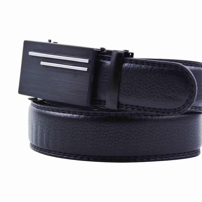 Cinturón Hombre automático Negro Hebilla Doble Linea