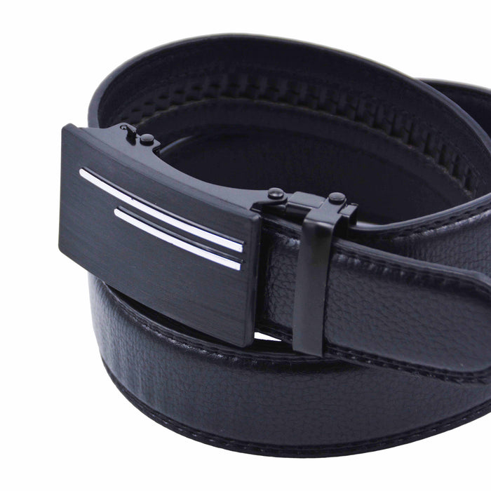 Cinturón Hombre automático Negro Hebilla Doble Linea