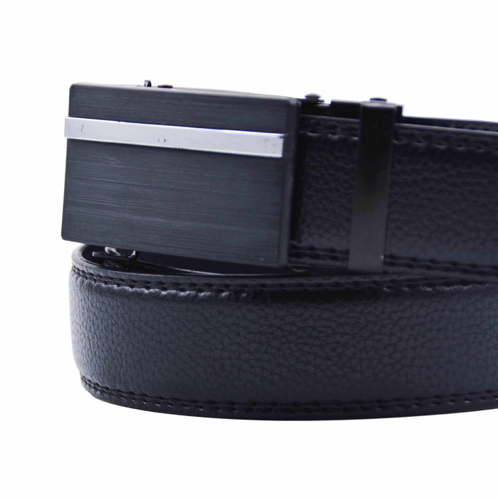 Cinturón Hombre automático Negro Hebilla Linea Gruesa