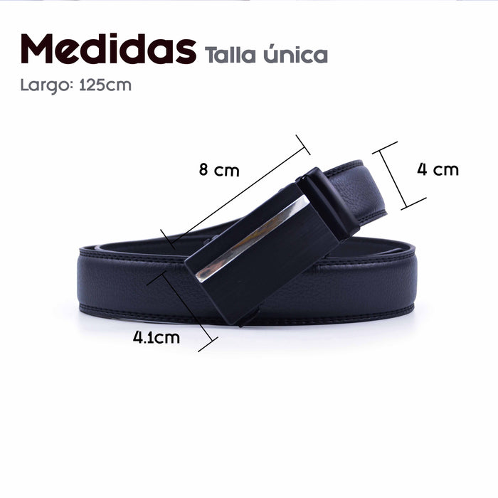 Cinturón Hombre automático Negro Hebilla Linea Gruesa