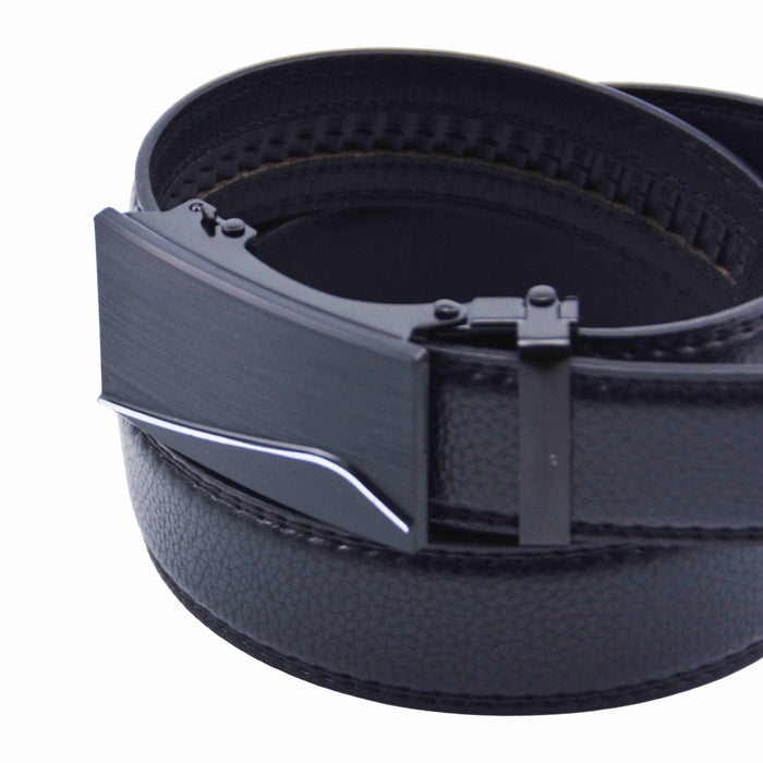 Cinturón Hombre automático Negro Hebilla Linea Curva