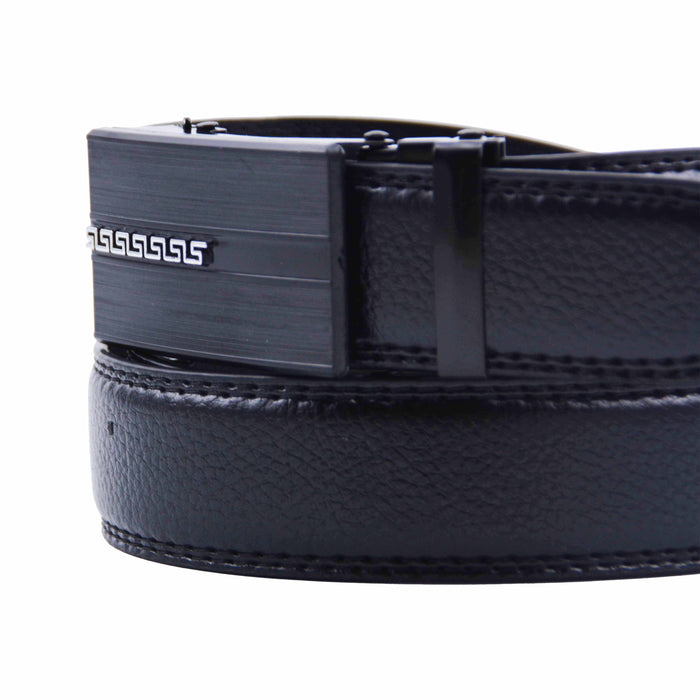 Cinturón Hombre automático Negro Hebilla con Linea Gruesa