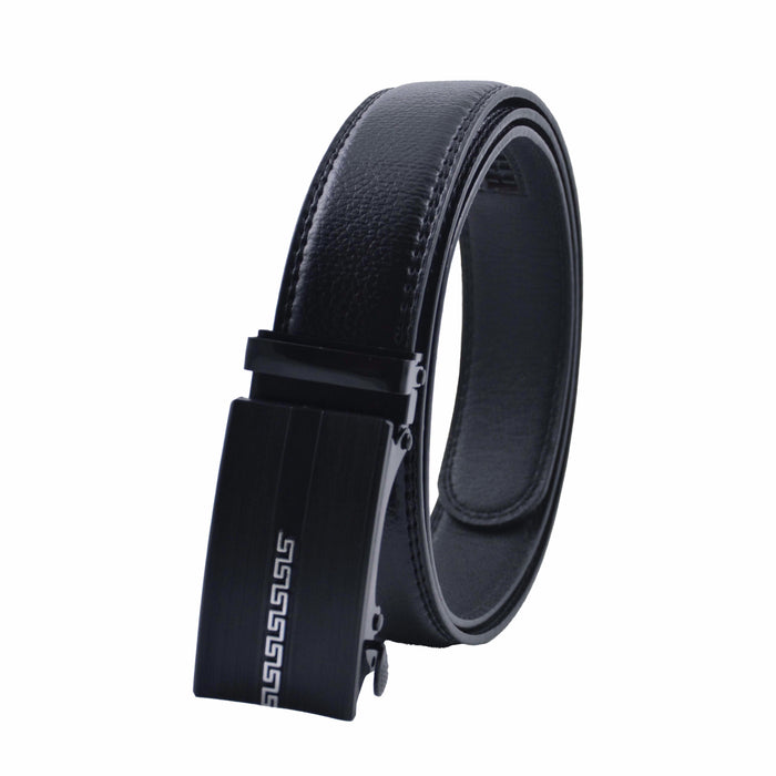 Cinturón Hombre automático Negro Hebilla con Linea Gruesa
