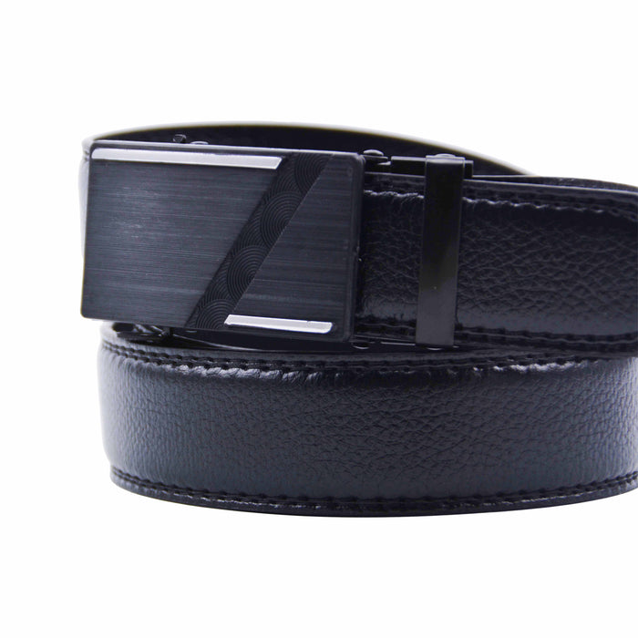 Cinturón Hombre automático Negro Hebilla Linea Lateral