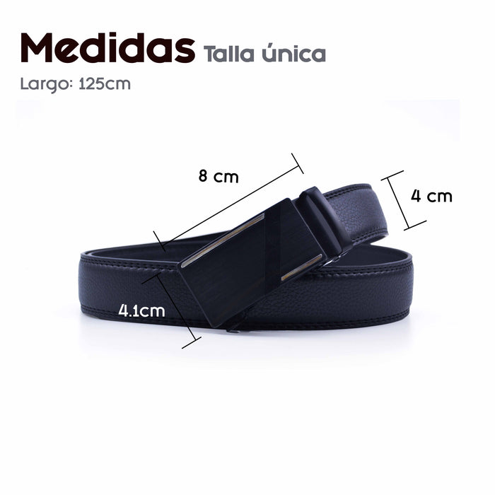 Cinturón Hombre automático Negro Hebilla Linea Lateral