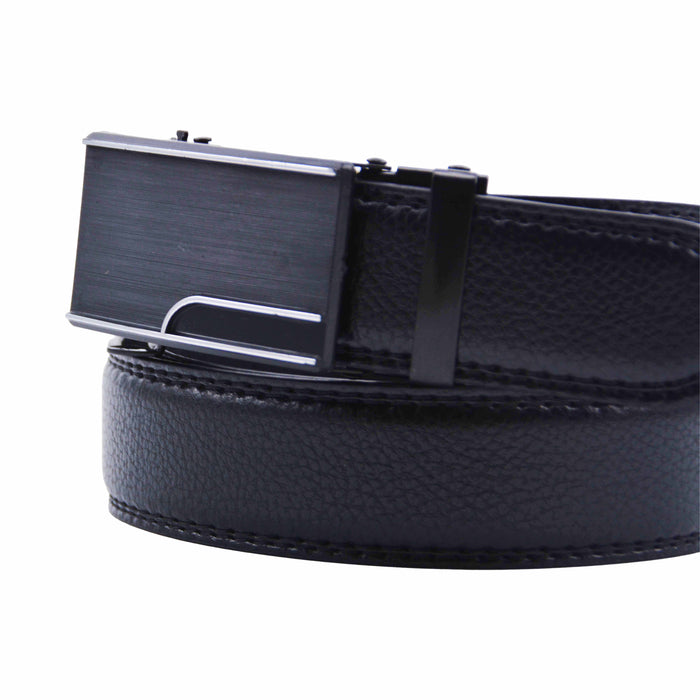 Cinturón Hombre automático Negro Hebilla Diseño Curva Esquina