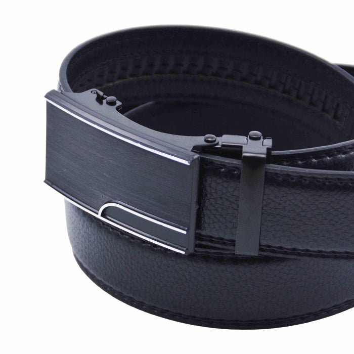 Cinturón Hombre automático Negro Hebilla Diseño Curva Esquina