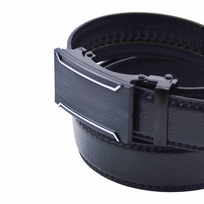 Cinturón Hombre automático Negro Hebilla Doble Linea