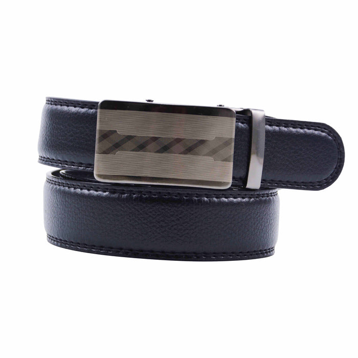 Cinturón Hombre automático Negro Hebilla Plateada Linea