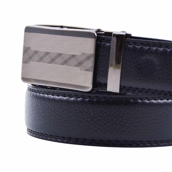 Cinturón Hombre automático Negro Hebilla Plateada Linea
