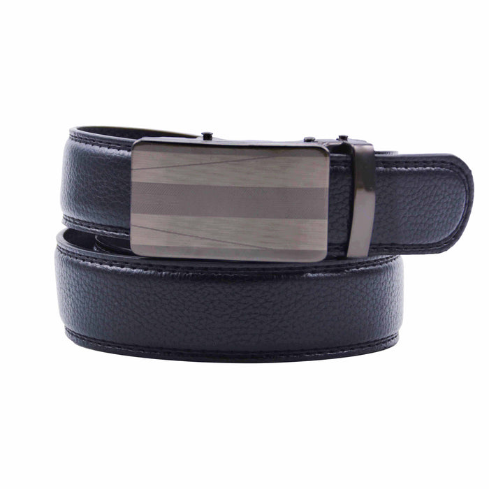 Cinturón Hombre automático Negro Hebilla Plateado