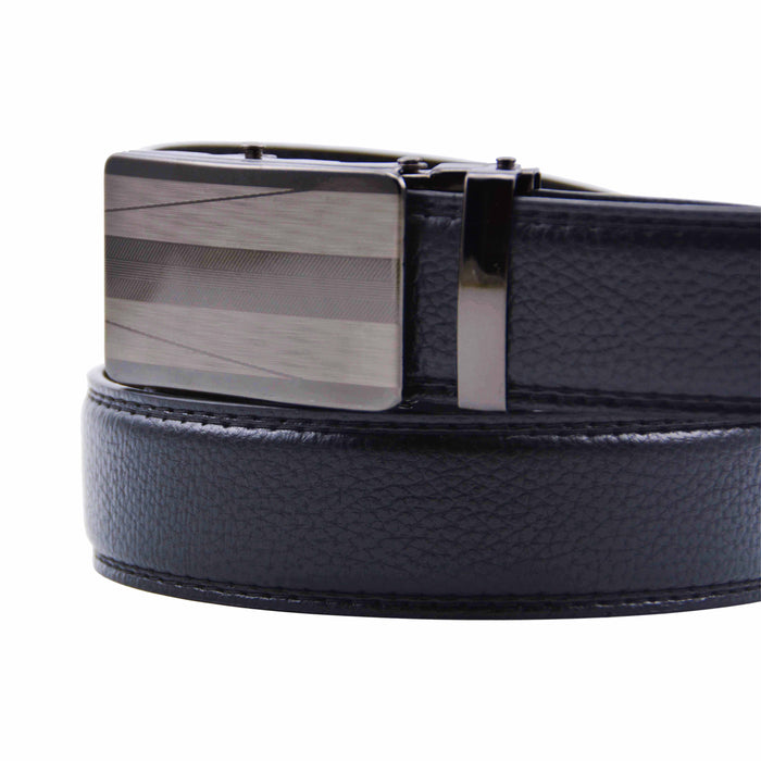 Cinturón Hombre automático Negro Hebilla Plateado