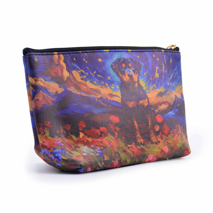 Cosmetiquero Perro Rottweiler Floral Sueño