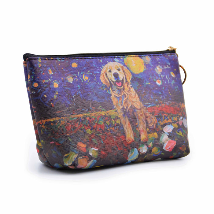 Cosmetiquero Perro Golden Floral Sueño