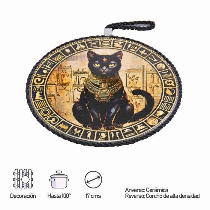 Posaollas Negro Gato Dorado Egipcio