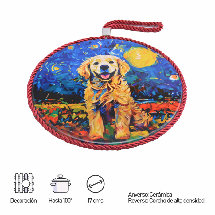 Posaollas Perro Golden Sueño Floral