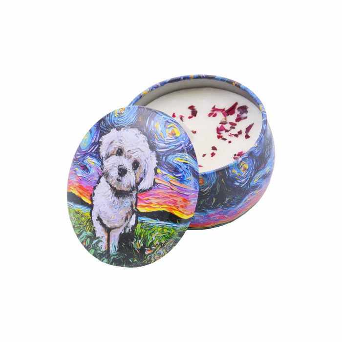 Vela Aromática Vainilla Perro Maltés Pintura