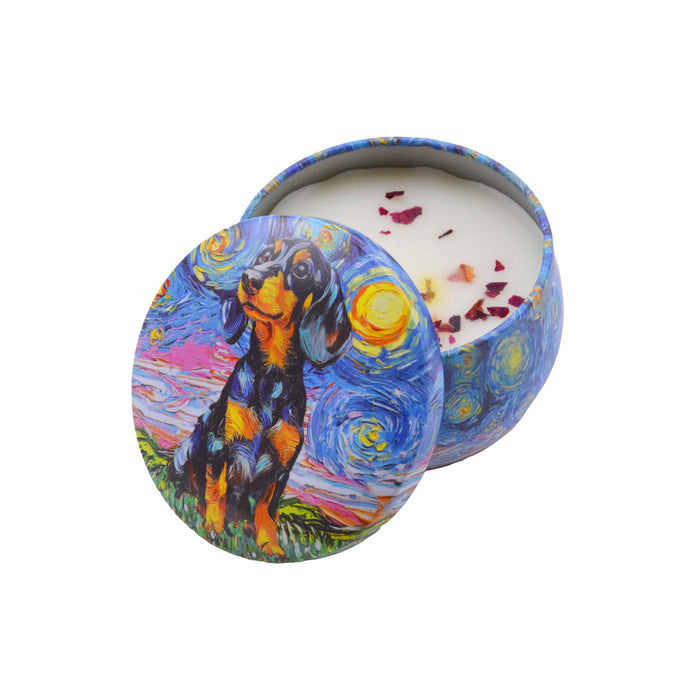Vela Aromática Frutilla Perro Salchicha Negro Pintura