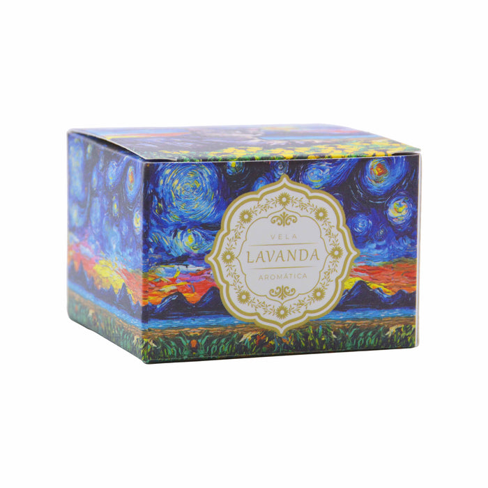 Vela Aromática Lavanda Gato Acostado Pintura