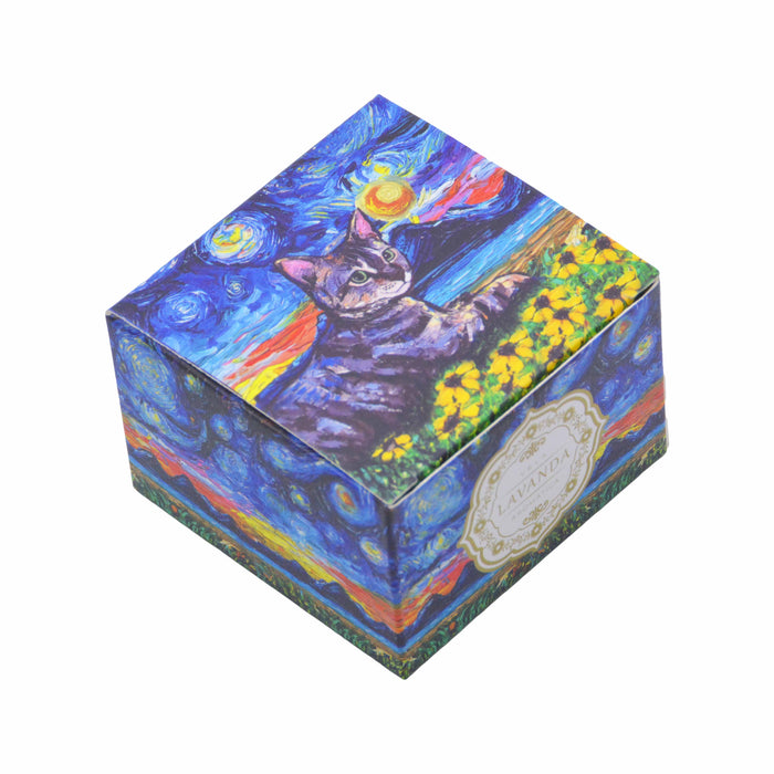 Vela Aromática Lavanda Gato Acostado Pintura