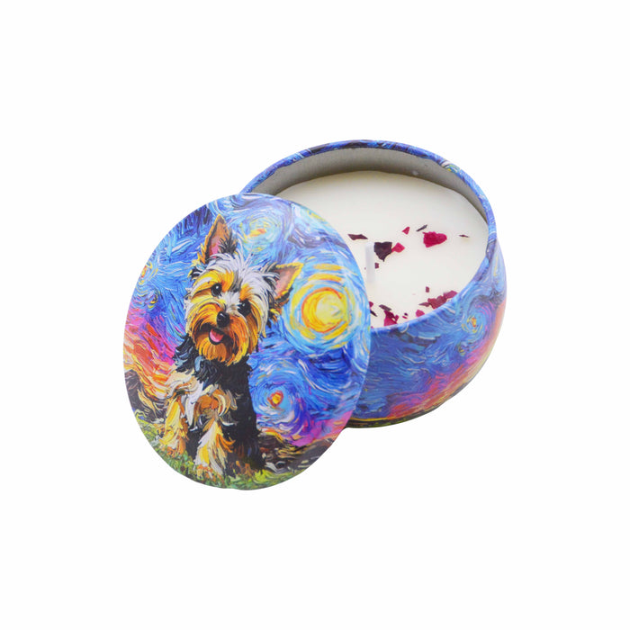Vela Aromática Lavanda Perro Yorkshire Pintura