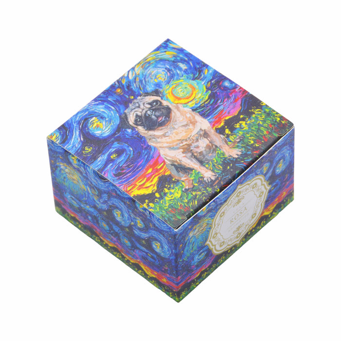 Vela Aromática Rosa Perro Pug Pintura