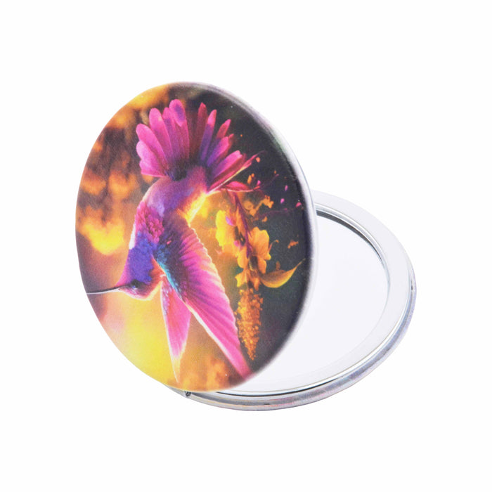 Espejo de Cartera Colibrí Rosado