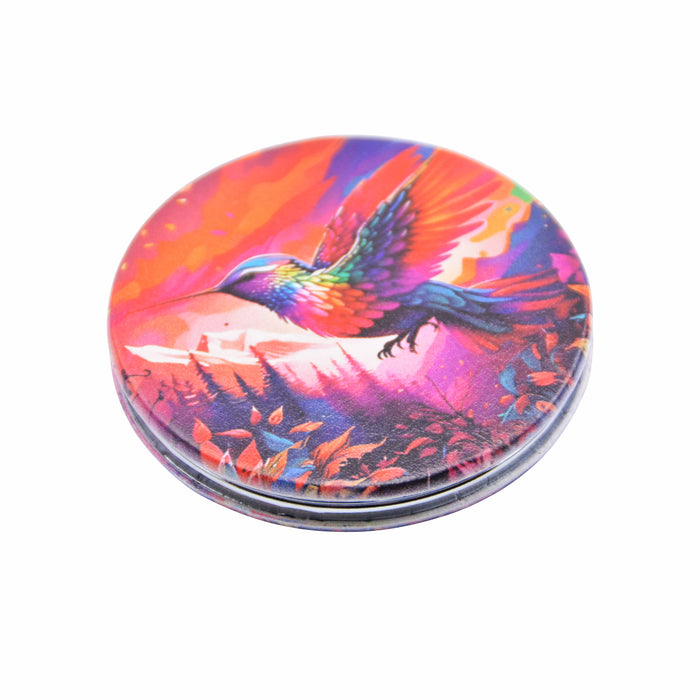 Espejo de Cartera Colibrí Cielo Rojo