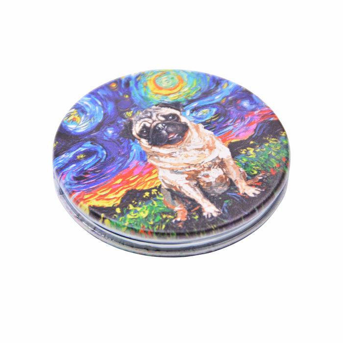 Espejo de Cartera Perro Pug