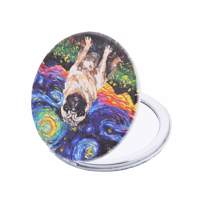 Espejo de Cartera Perro Pug
