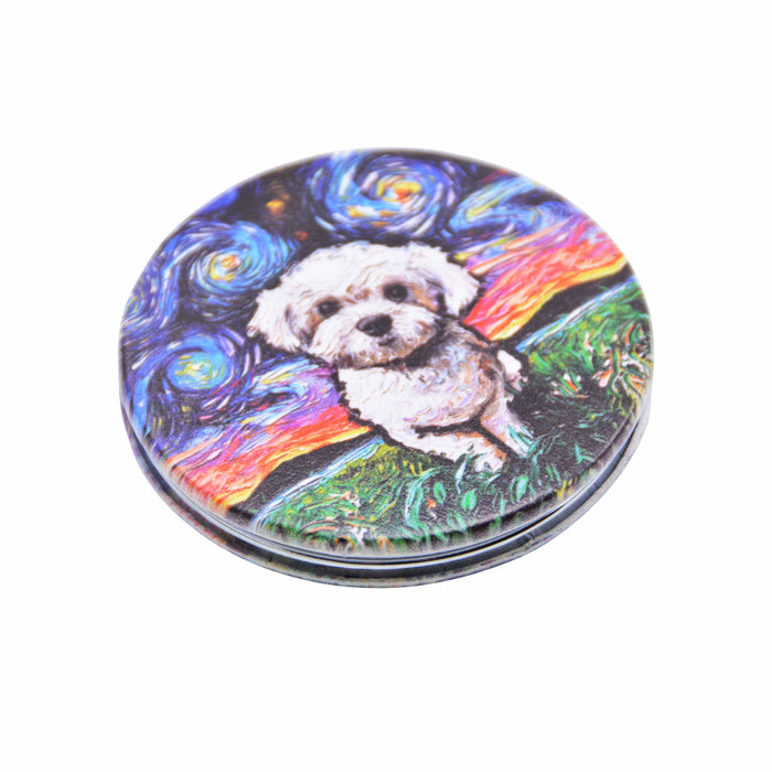 Espejo de Cartera Perro Maltés