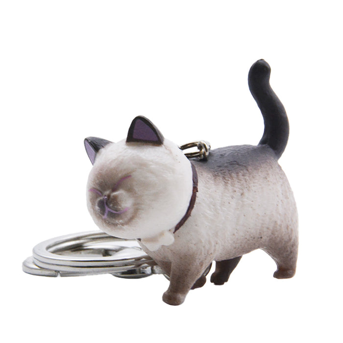 Llavero Figura de Gato Beige Claro