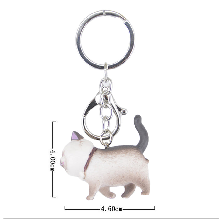 Llavero Figura de Gato Beige Claro
